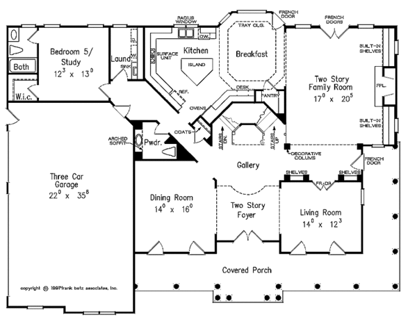 Home Plan - Colonial Floor Plan - Main Floor Plan #927-174
