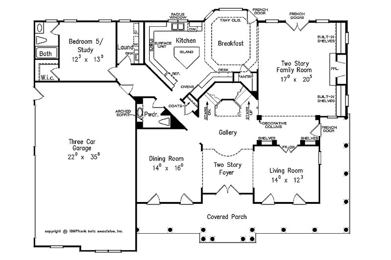 Home Plan - Floor Plan - Main Floor for Colonial House Plan #927-174 - 5 bed, 4.5 bath