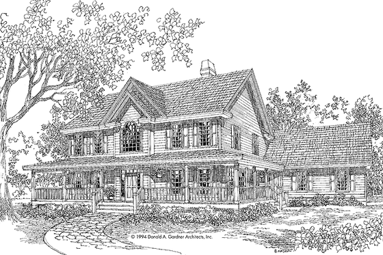 Exterior - Front Elevation 3 for Country House Plan #929-550 - 4 bed, 3 bath