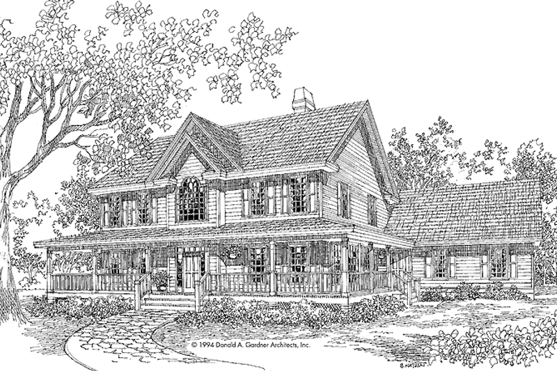 Home Plan - Exterior - Front Elevation 3 for Country House Plan #929-550 - 4 bed, 3 bath