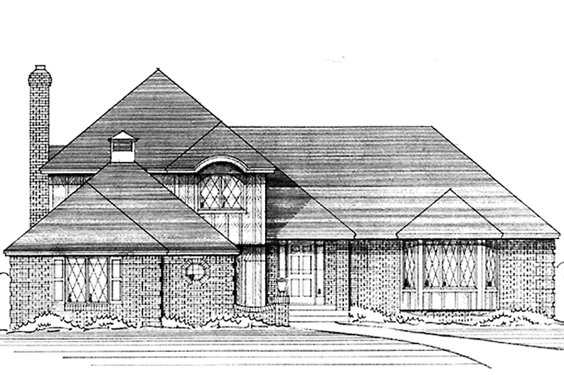 Home Plan - Exterior - Front Elevation 3 for European House Plan #51-863 - 4 bed, 3.5 bath