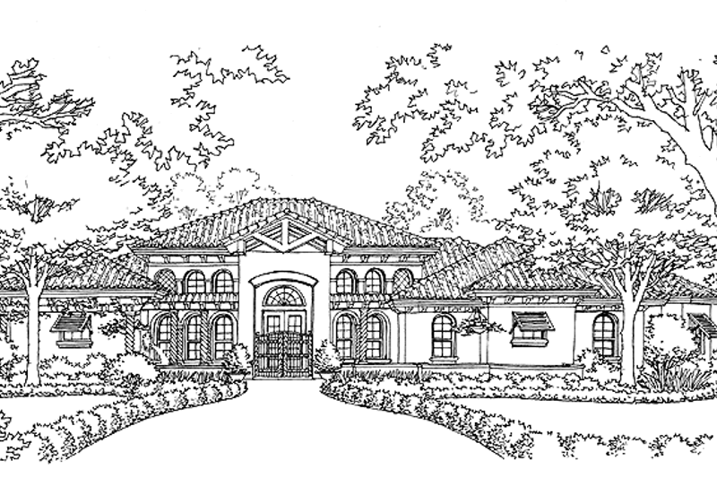 Home Plan - Mediterranean Exterior - Front Elevation Plan #417-567