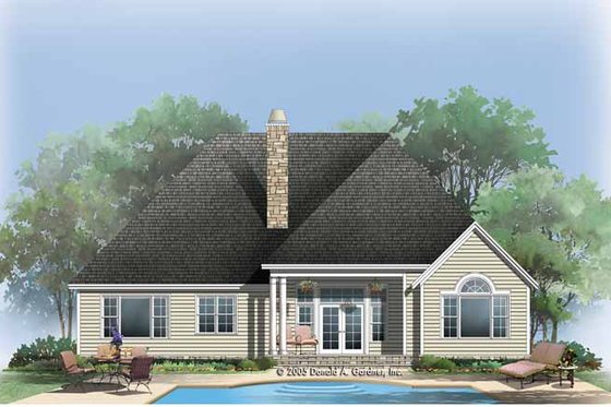 Exterior - Rear Elevation for Craftsman House Plan #929-777 - 4 bed, 3 bath