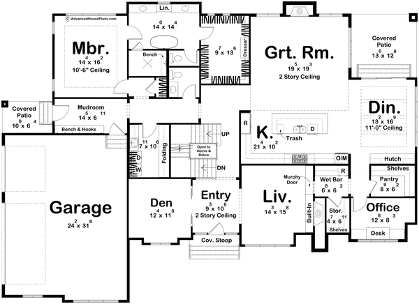 Dream House Plan - Floor Plan - Main Floor for Cottage House Plan #455-802 - 4 bed, 3.5 bath