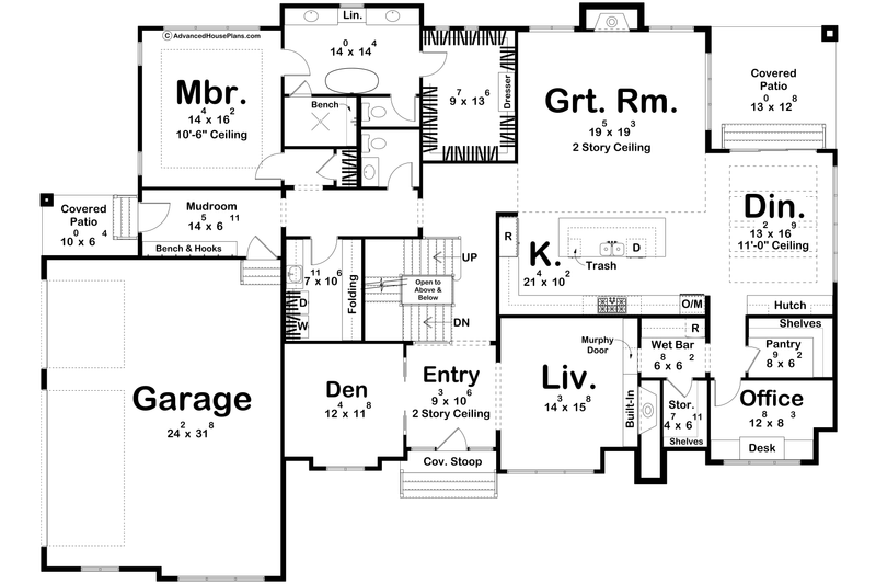 Dream House Plan - Floor Plan - Main Floor for Cottage House Plan #455-802 - 4 bed, 3.5 bath