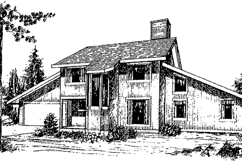 Home Plan - Contemporary Exterior - Front Elevation Plan #60-951