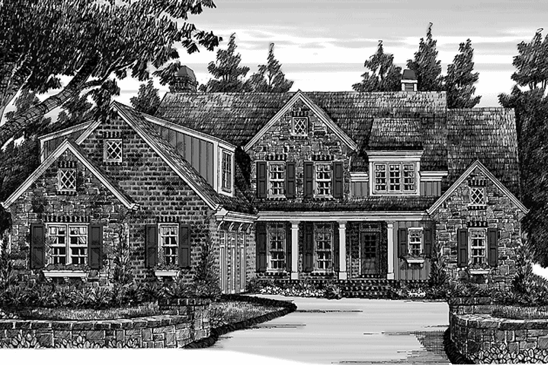Architectural House Design - Exterior - Front Elevation 3 for European House Plan #927-416 - 4 bed, 4 bath
