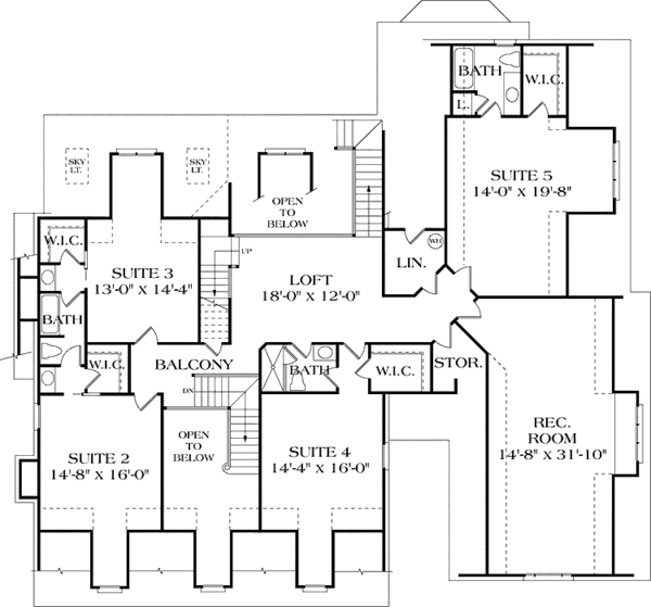 Home Plan - Classical Floor Plan - Upper Floor Plan #453-328