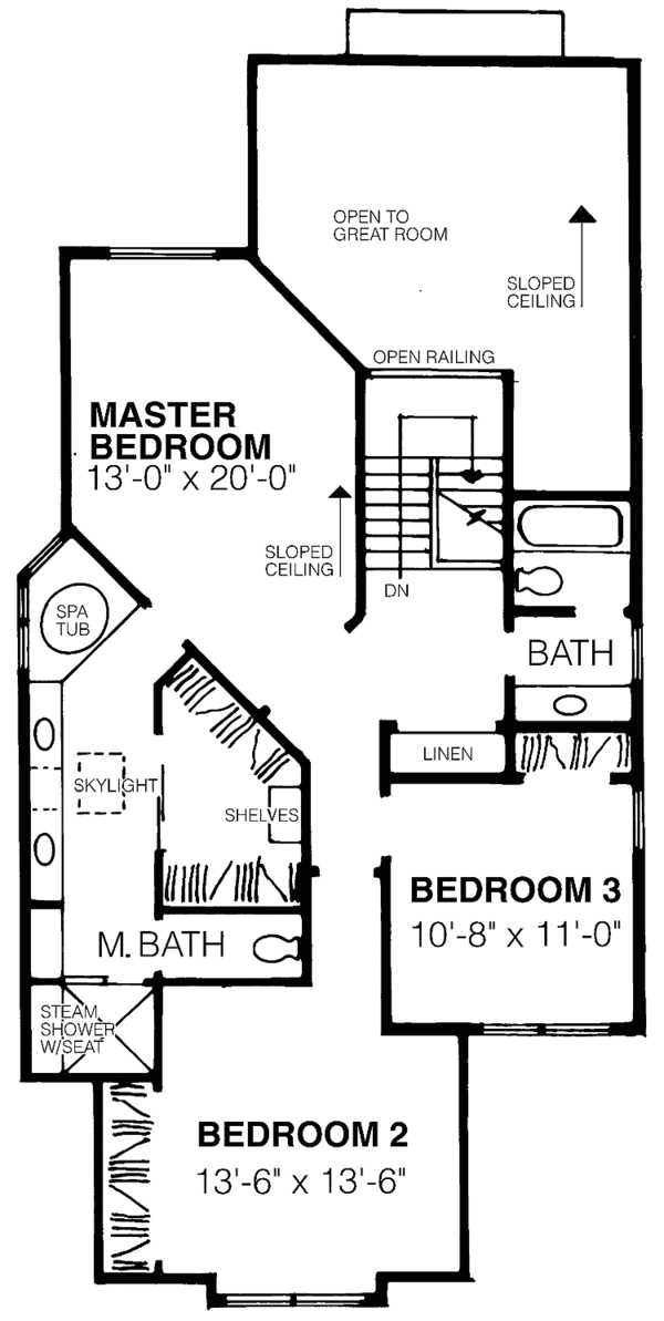 House Plan Design - Contemporary Floor Plan - Upper Floor Plan #320-1193