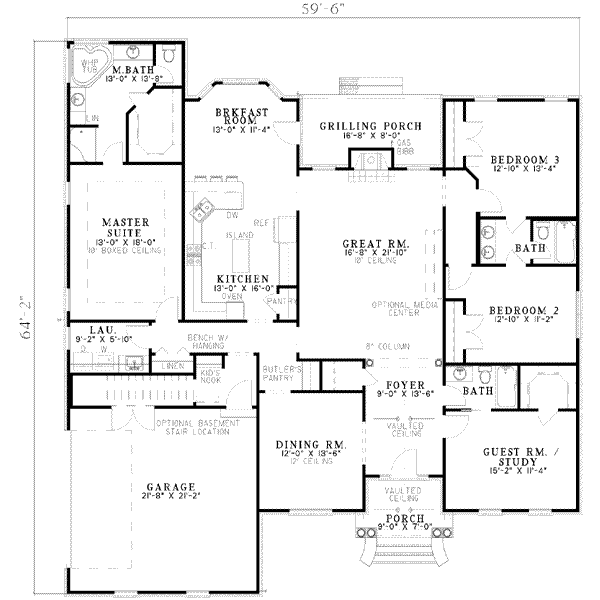 Dream House Plan - European Floor Plan - Main Floor Plan #17-530