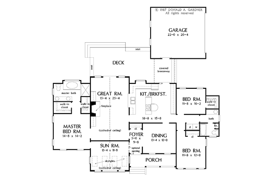 Floor Plan - Main Floor for Country House Plan #929-61 - 3 bed, 2 bath
