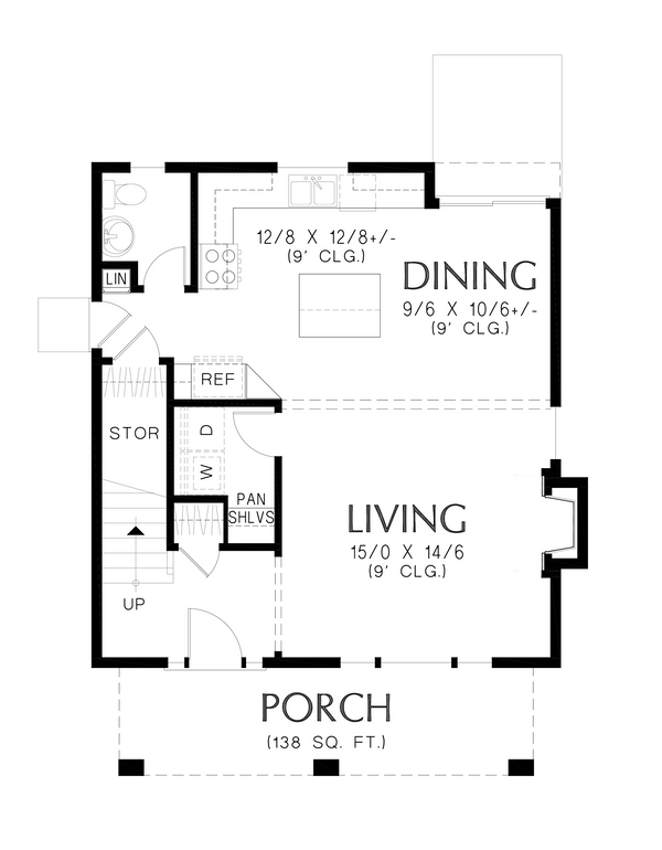 House Blueprint - Prairie Floor Plan - Main Floor Plan #48-1061