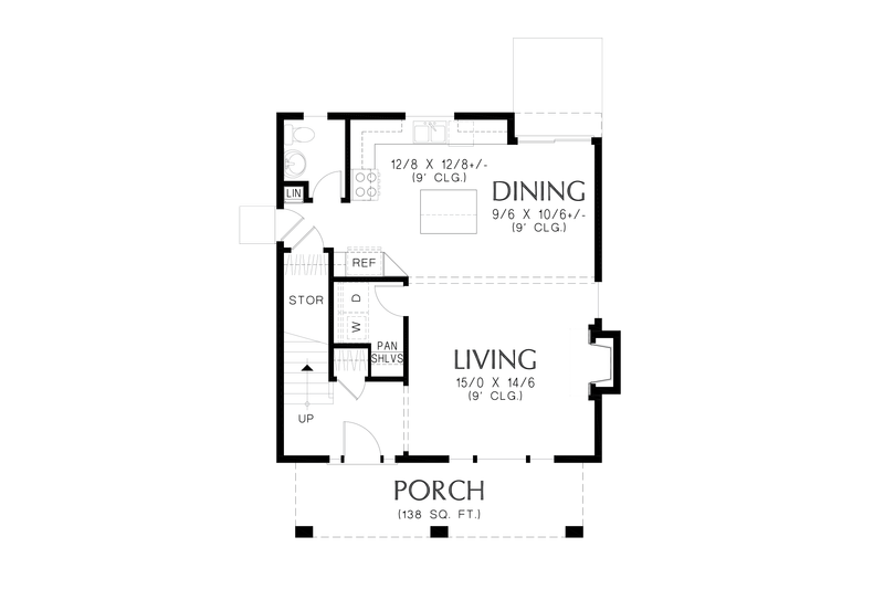 Dream House Plan - Floor Plan - Main Floor for Prairie House Plan #48-1061 - 3 bed, 2.5 bath