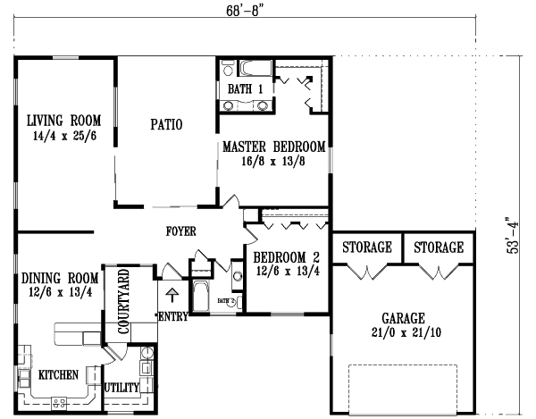 Modern Floor Plan - Main Floor Plan #1-1335