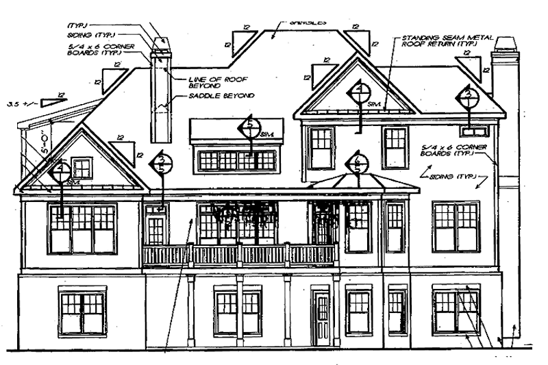 Architectural House Design - Exterior - Rear Elevation for Country House Plan #927-361 - 4 bed, 3.5 bath