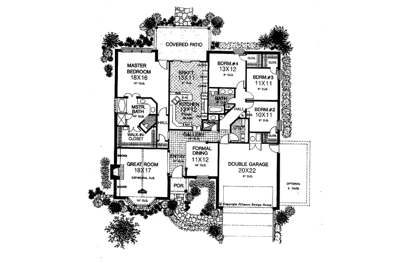 Home Plan - Floor Plan - Main Floor for Country House Plan #310-1123 - 4 bed, 2.5 bath