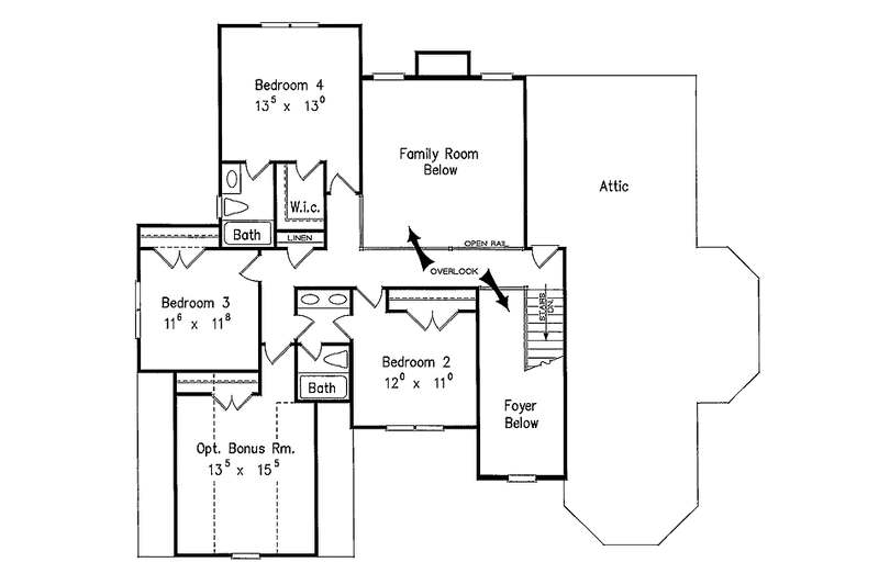 Home Plan - Floor Plan - Upper Floor for Mediterranean House Plan #927-386 - 4 bed, 3.5 bath