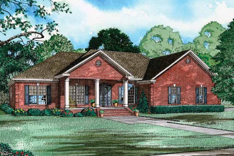 Dream House Plan - Exterior - Front Elevation 3 for Traditional House Plan #17-2737 - 4 bed, 3 bath