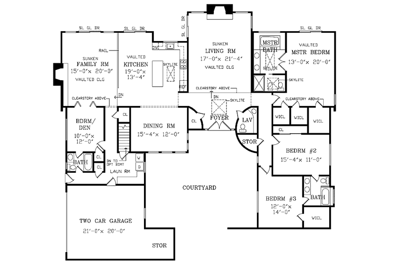 Home Plan - Floor Plan - Main Floor for Contemporary House Plan #314-254 - 4 bed, 3.5 bath