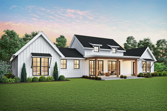 Exterior - Rear Elevation for Farmhouse House Plan #48-968 - 3 bed, 2.5 bath