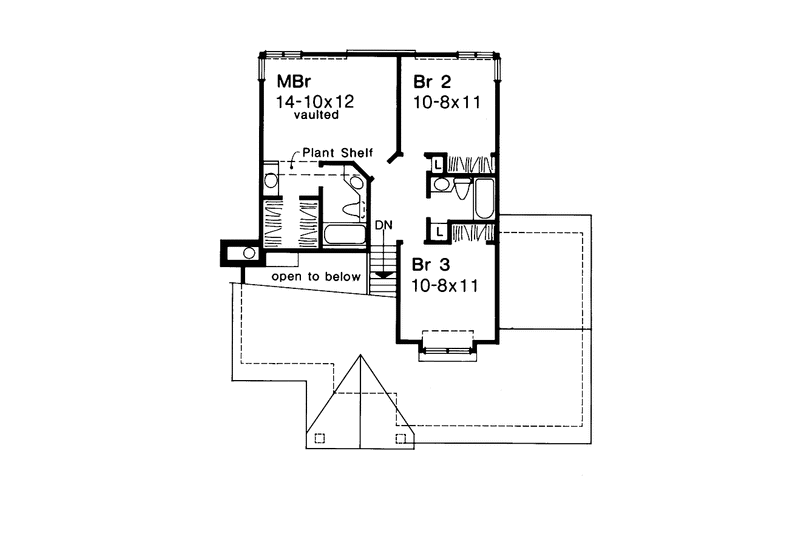 Home Plan - Floor Plan - Upper Floor for Craftsman House Plan #320-1497 - 3 bed, 2.5 bath