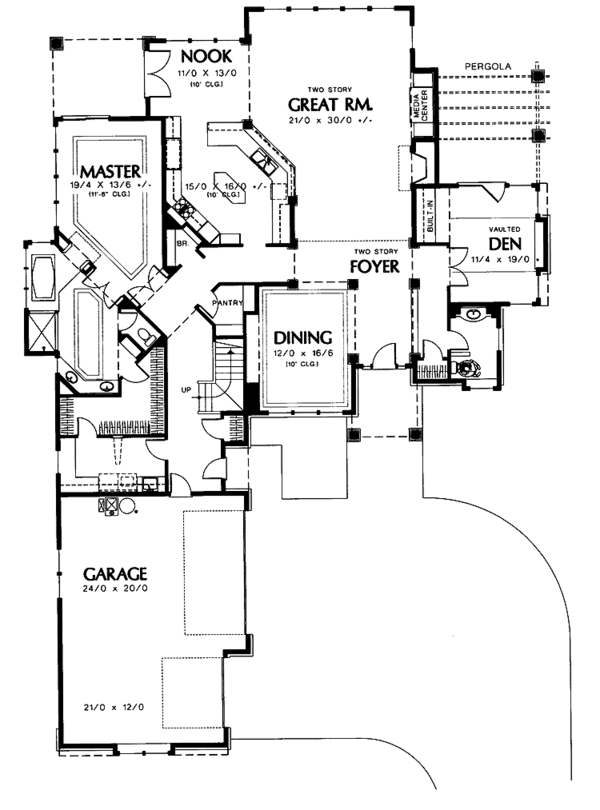 Dream House Plan - Craftsman Floor Plan - Main Floor Plan #48-751