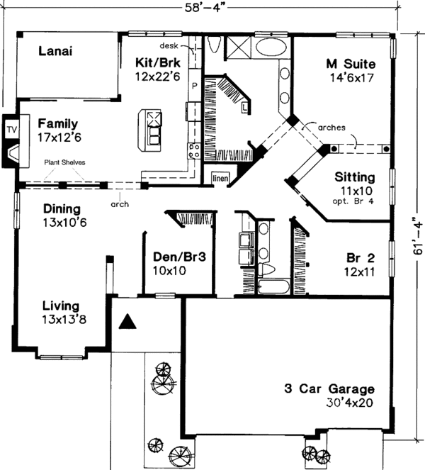 House Plan Design - Ranch Floor Plan - Main Floor Plan #320-610