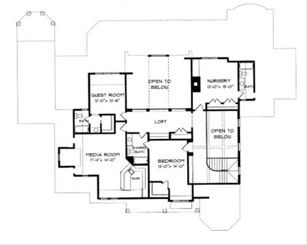 House Plan Design - Craftsman Floor Plan - Upper Floor Plan #413-122
