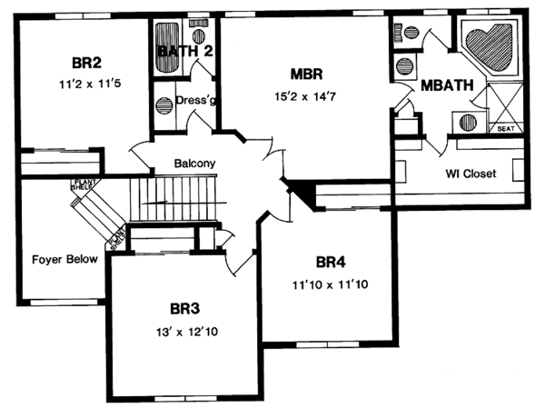 House Design - Traditional Floor Plan - Upper Floor Plan #316-136