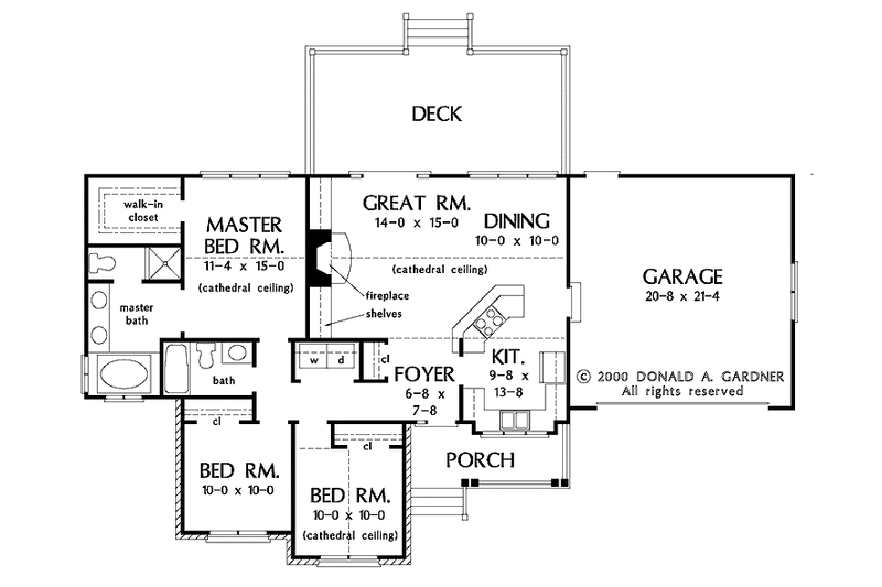 Home Plan - Floor Plan - Main Floor for Ranch House Plan #929-631 - 3 bed, 2 bath