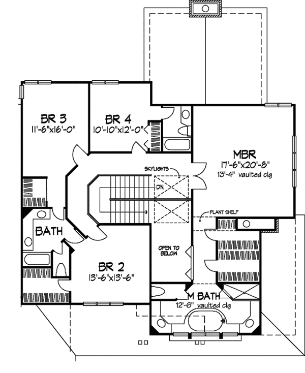 House Plan Design - Country Floor Plan - Upper Floor Plan #320-680