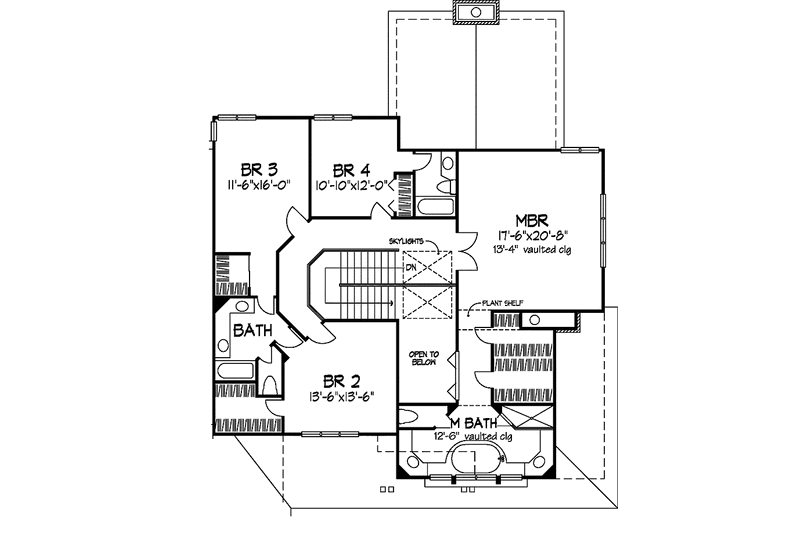 Dream House Plan - Floor Plan - Upper Floor for Country House Plan #320-680 - 4 bed, 3.5 bath