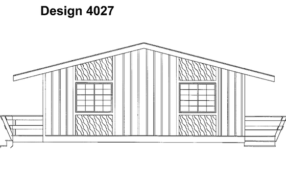 Exterior - Rear Elevation for Contemporary House Plan #72-1056 - 4 bed, 2 bath