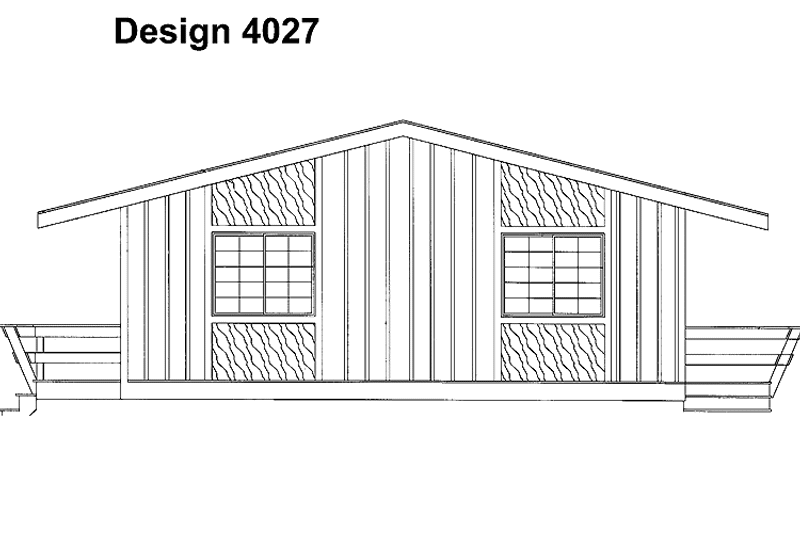 Home Plan - Exterior - Rear Elevation for Contemporary House Plan #72-1056 - 4 bed, 2 bath