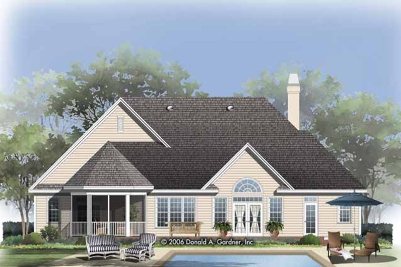 Home Plan - Exterior - Rear Elevation for Craftsman House Plan #929-826 - 3 bed, 2 bath