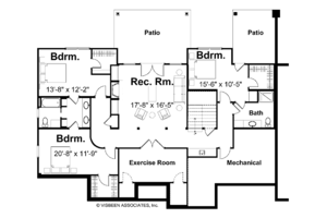 Floor Plan - Lower Floor for Craftsman House Plan #928-51 - 4 bed, 3.5 bath