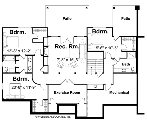 Architectural House Design - Craftsman Floor Plan - Lower Floor Plan #928-51