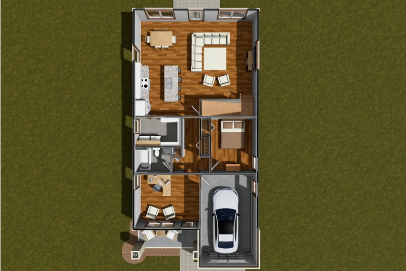 House Design - Floor Plan - Main Floor for Modern House Plan #513-2299 - 3 bed, 3 bath