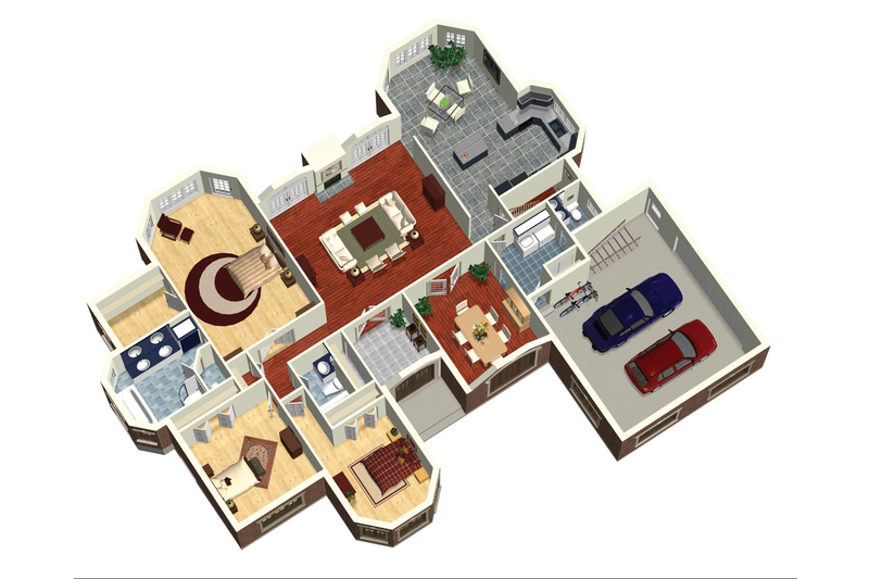 Home Plan - Floor Plan - Main Floor 1 for European House Plan #25-4330 - 3 bed, 2 bath