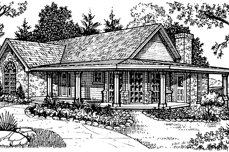 Architectural House Design - Country Exterior - Front Elevation Plan #140-179