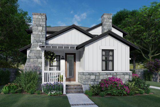 Cottage Exterior - Front Elevation Plan #120-267
