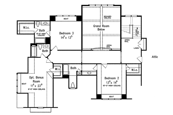 Floor Plan - Upper Floor for Craftsman House Plan #927-420 - 3 bed, 3.5 bath
