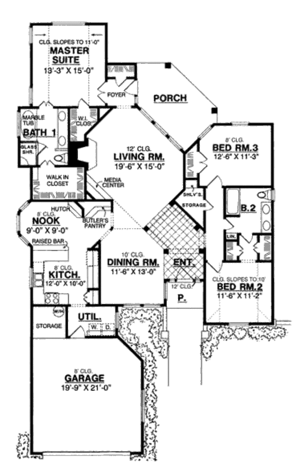 Dream House Plan - Mediterranean Floor Plan - Main Floor Plan #40-176