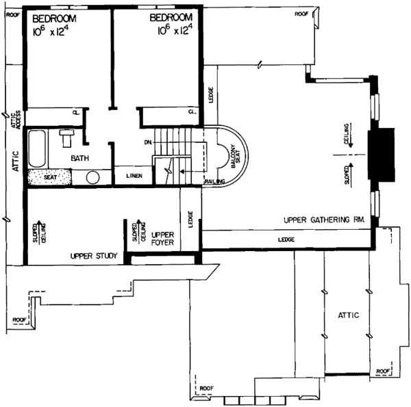 Home Plan - Tudor Floor Plan - Upper Floor Plan #72-801