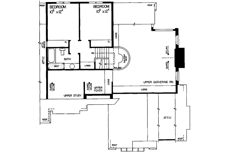 Home Plan - Floor Plan - Upper Floor for Tudor House Plan #72-801 - 3 bed, 3 bath