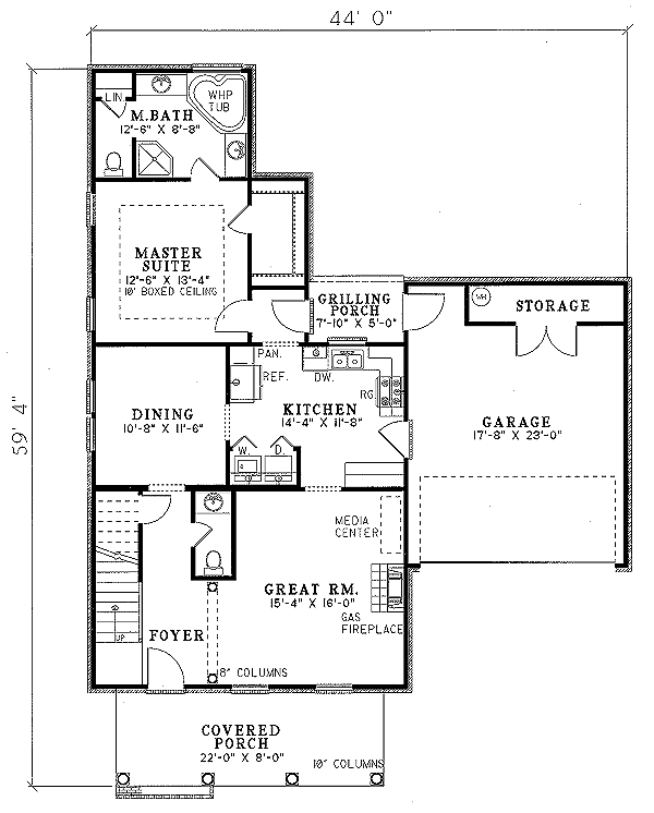 House Plan Design - Traditional Floor Plan - Main Floor Plan #17-264
