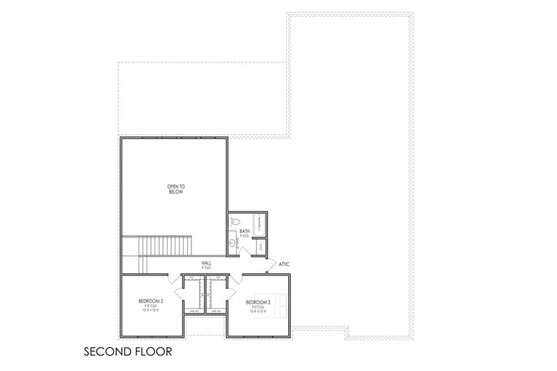 Architectural House Design - Floor Plan - Upper Floor for Farmhouse House Plan #1119-18 - 4 bed, 2.5 bath