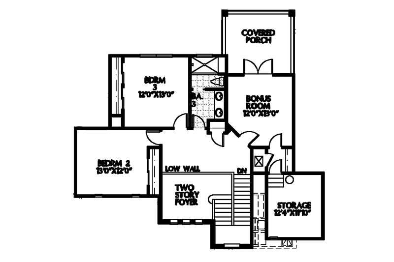 Home Plan - Floor Plan - Upper Floor for Mediterranean House Plan #999-111 - 3 bed, 3 bath