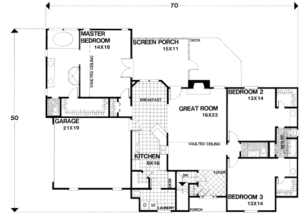 House Plan Design - Traditional Floor Plan - Main Floor Plan #56-161