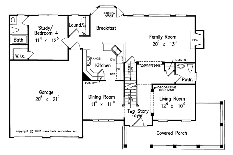 Home Plan - Floor Plan - Main Floor for Country House Plan #927-331 - 4 bed, 3.5 bath
